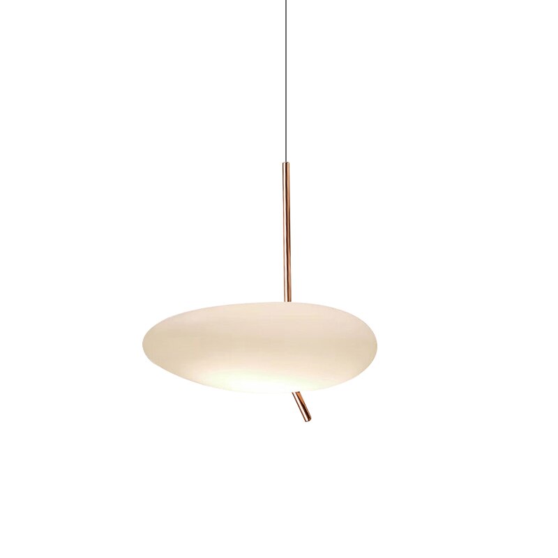 2022 New Design White Glass Copper Metal Cobblestone Popular LED Bedside Living Room Bedroom Decoration Pendant Lamp