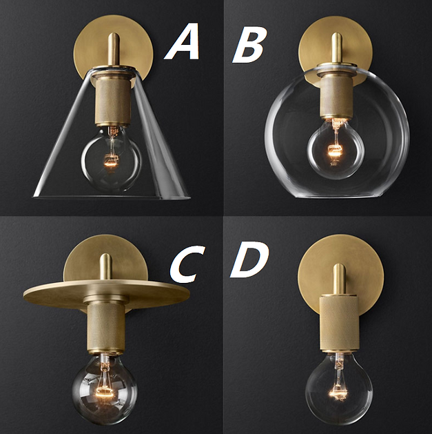 LED Simple Modern Brass Color Wall Light