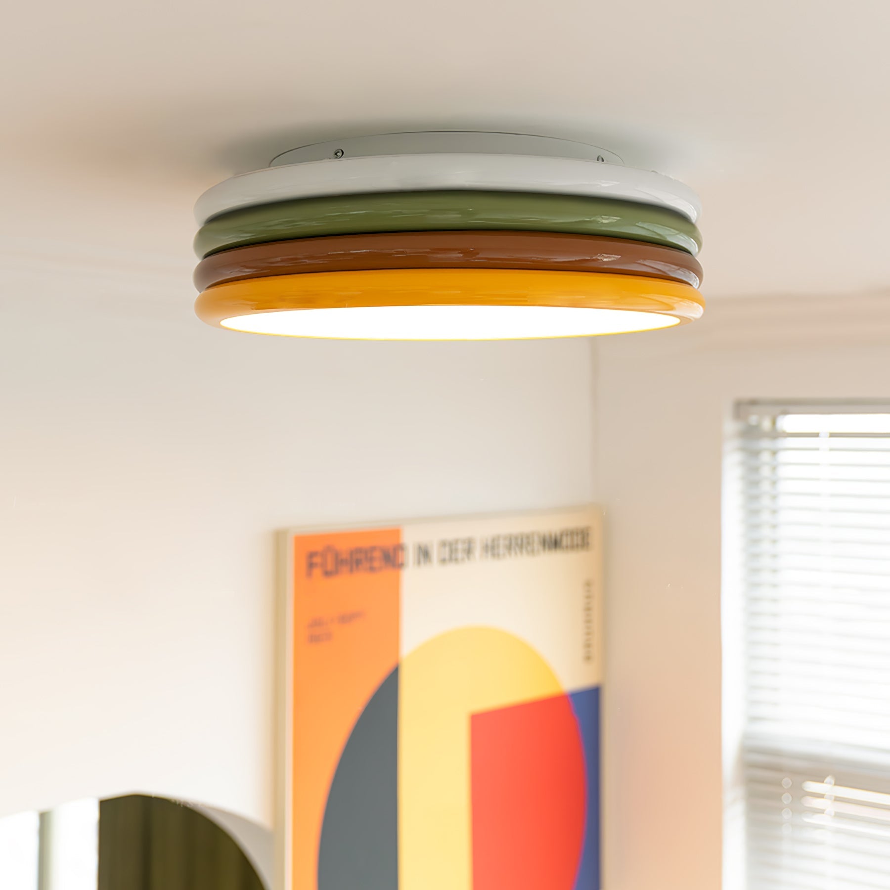 Yupizza Modern Colourful Ring Stacks Ceiling Lamp