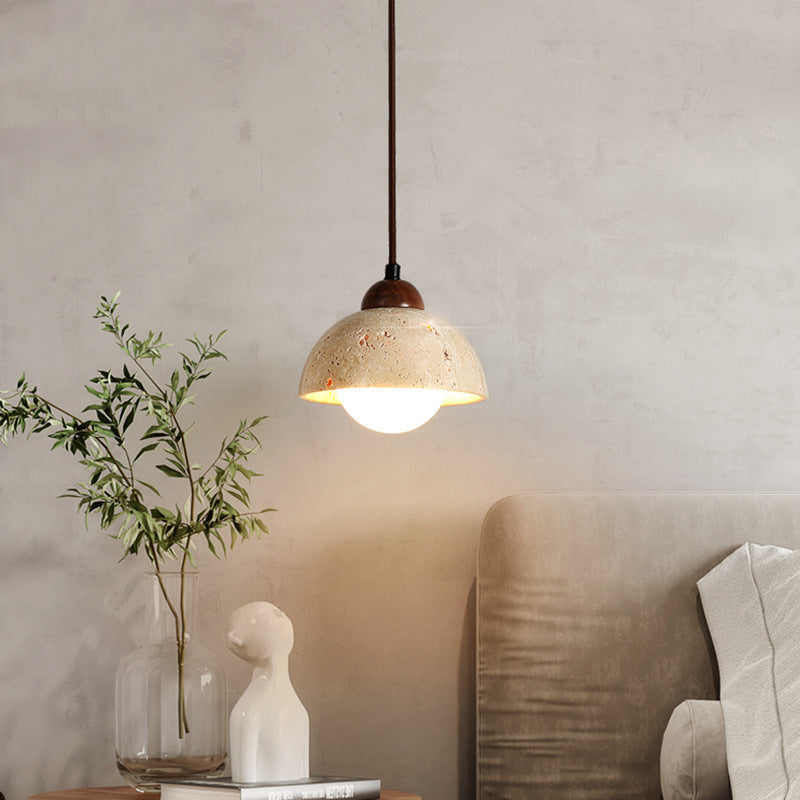 Holmlund Wabi-Sabi Travertine Stone Pendant Lamp