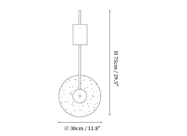 Disc Travertine Wall Lamp