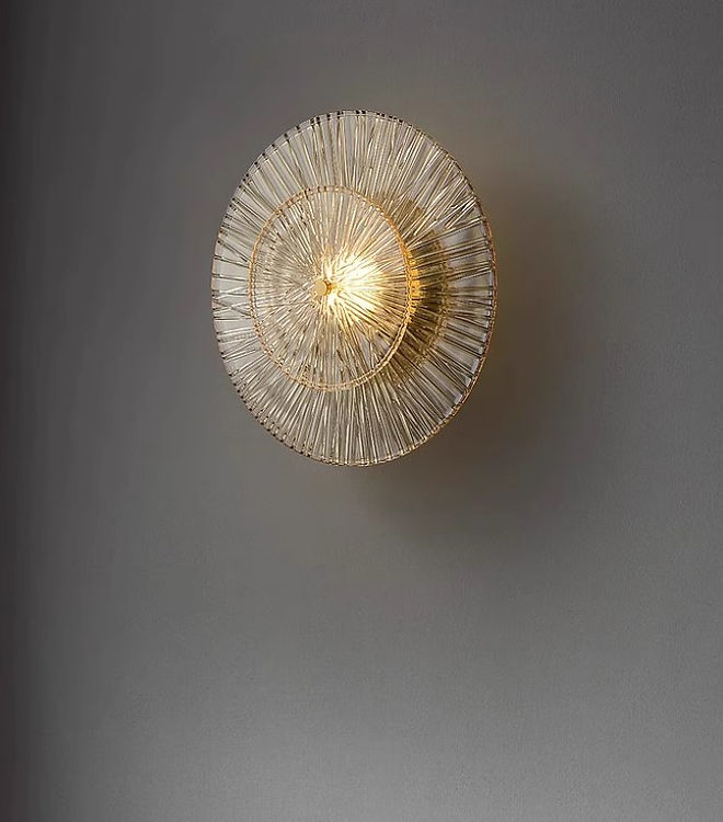 LED Double Layers Copper Glass Wall Light