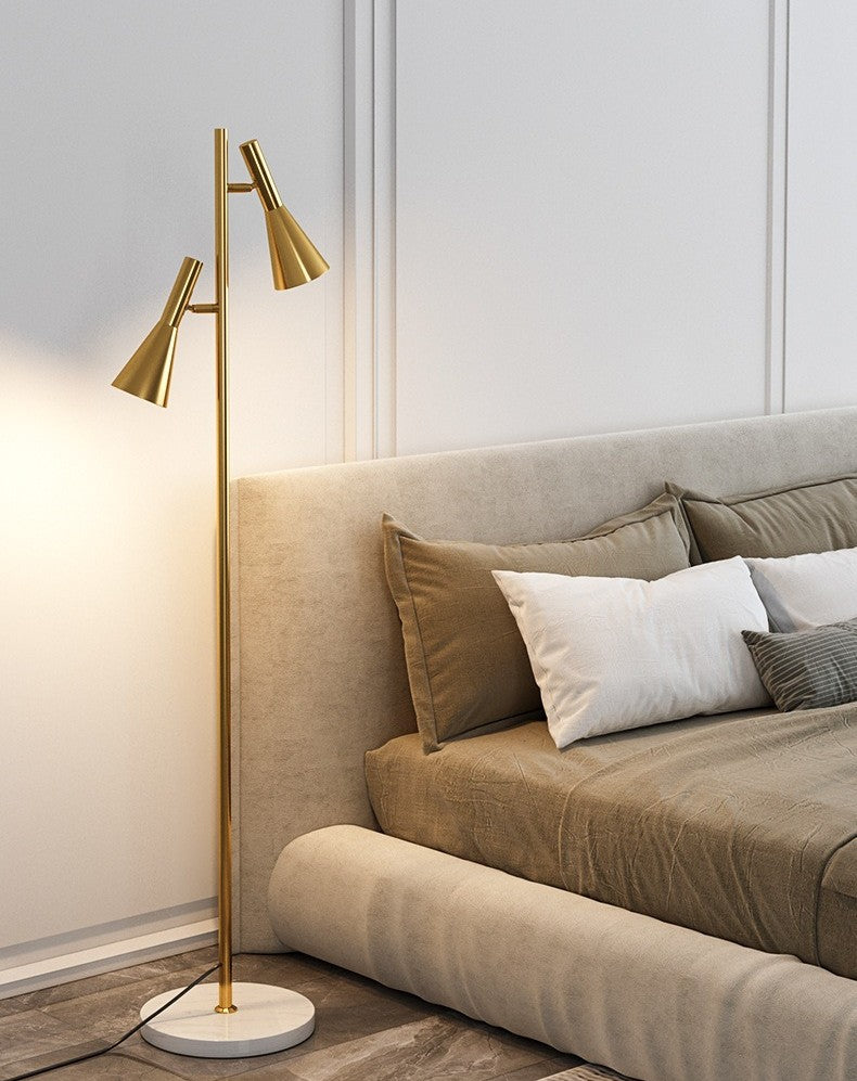 Zerath Modern Twin Cone Floor Lamp