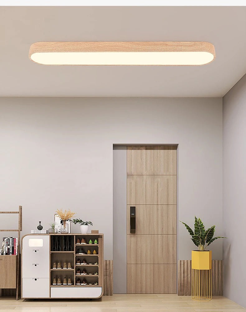 Ainoxel Wooden Flush Mount Ceiling Light