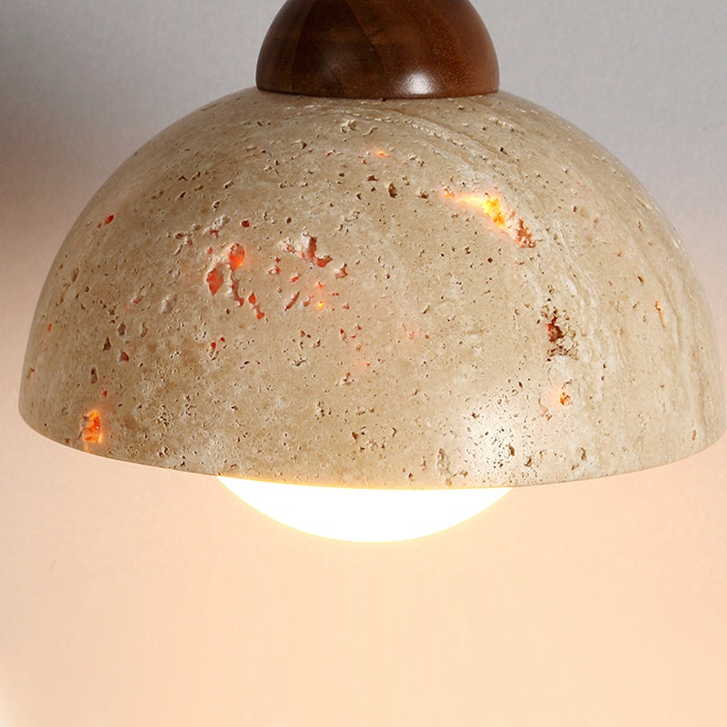 Holmlund Wabi-Sabi Travertine Stone Pendant Lamp