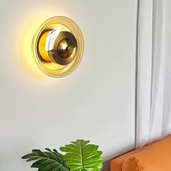 Tove Retro Brass Halo Wall Lamp