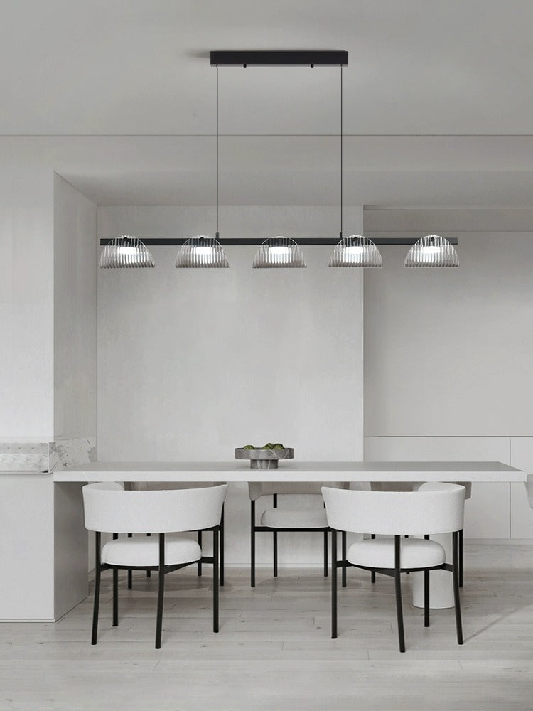Eyvinsa Striped Glass Sheet Linear Pendant Light