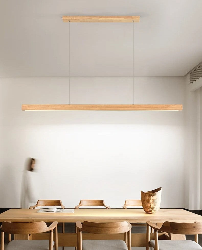 Reetohn Rectangular Slim Wood Linear Hanging Lamp – Lightingshop