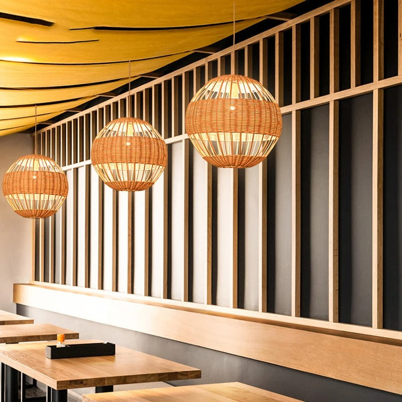 Rattami Rattan Round Ball Pendant Lamp