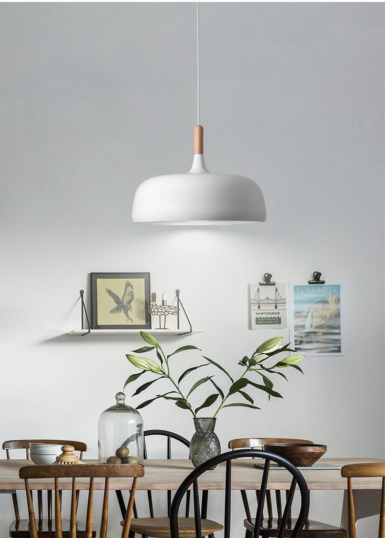 Norvik Scandinavian Lid-Shade Pendant Light
