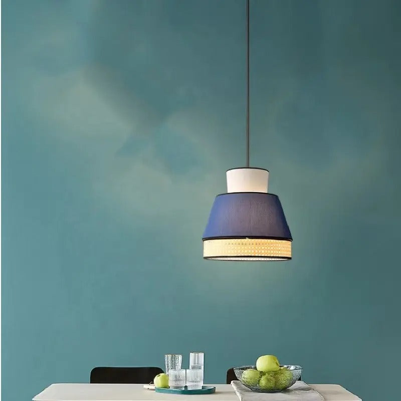 Krestenno Rattan and Cloth Triple Tier Pendant Lamp