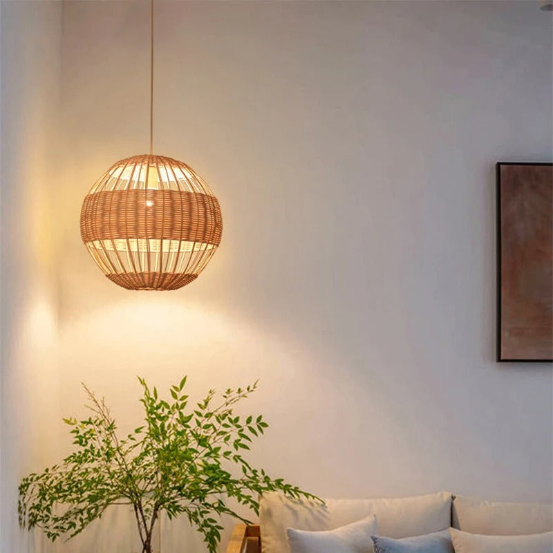 Rattami Rattan Round Ball Pendant Lamp