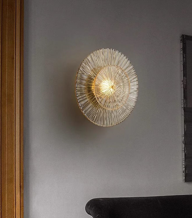 LED Double Layers Copper Glass Wall Light