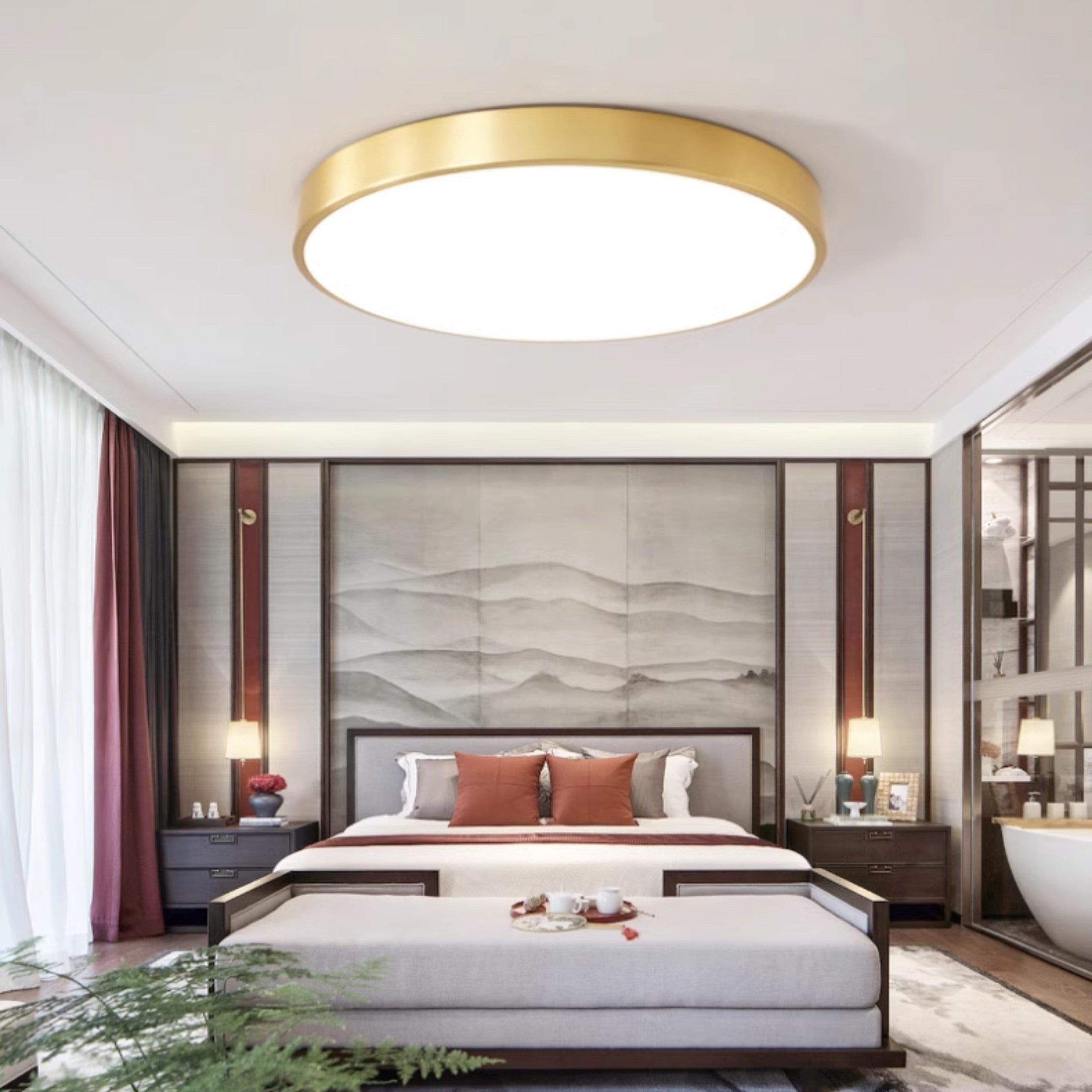 Gundanna Brass Slim Round Ceiling Light