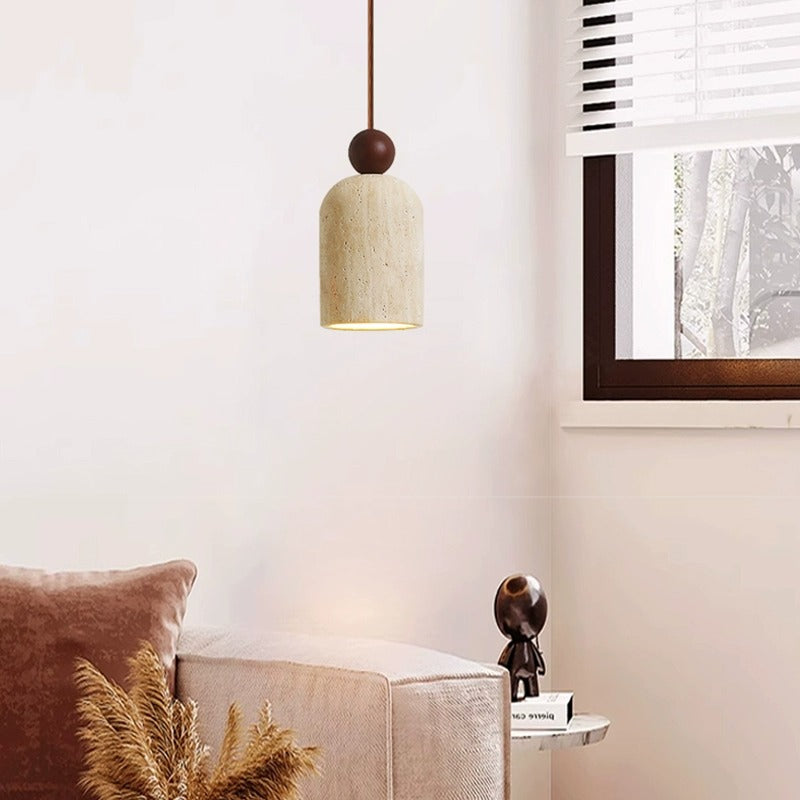 Tavira Stone Bell Pendant Light