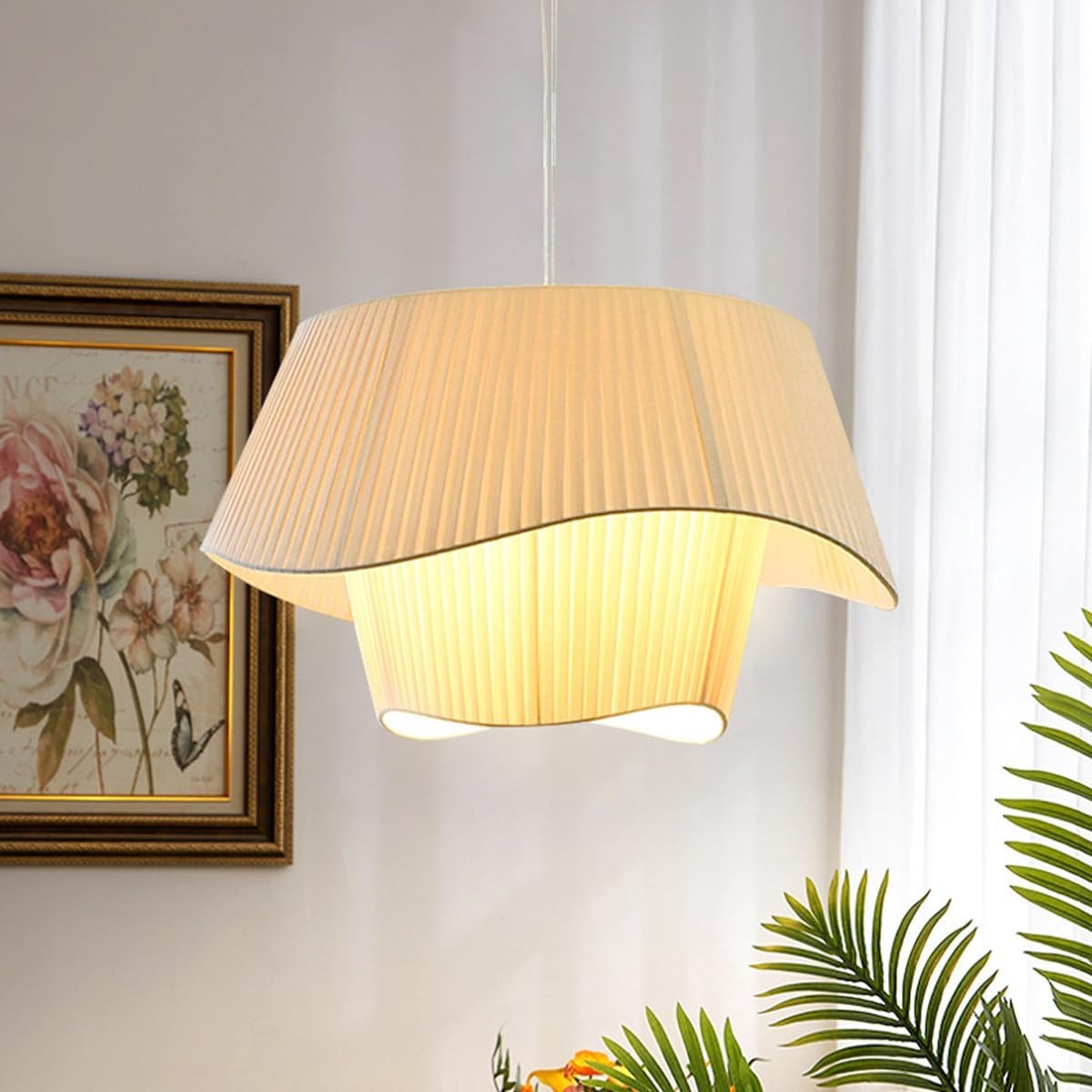 Somerled Smooth Pleated Cloth Pendant Lamp
