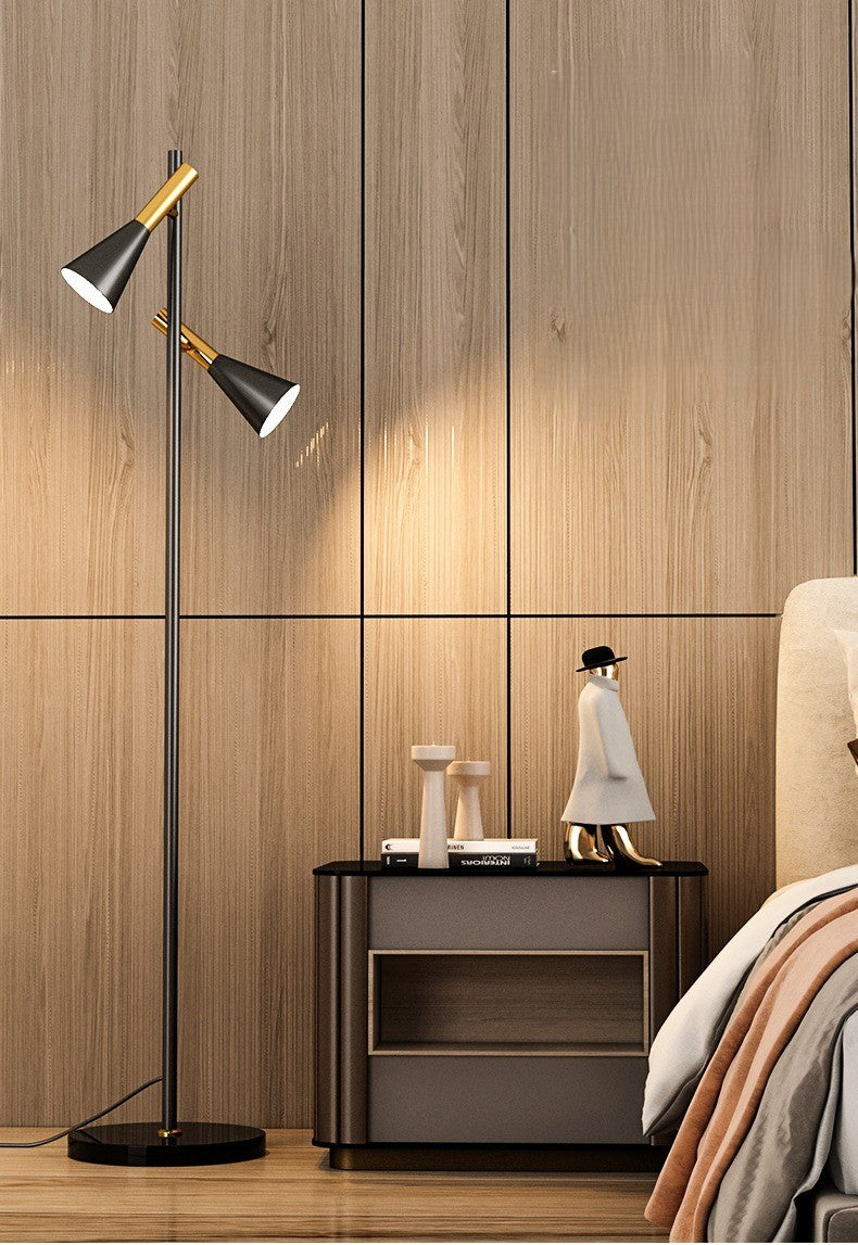 Zerath Modern Twin Cone Floor Lamp