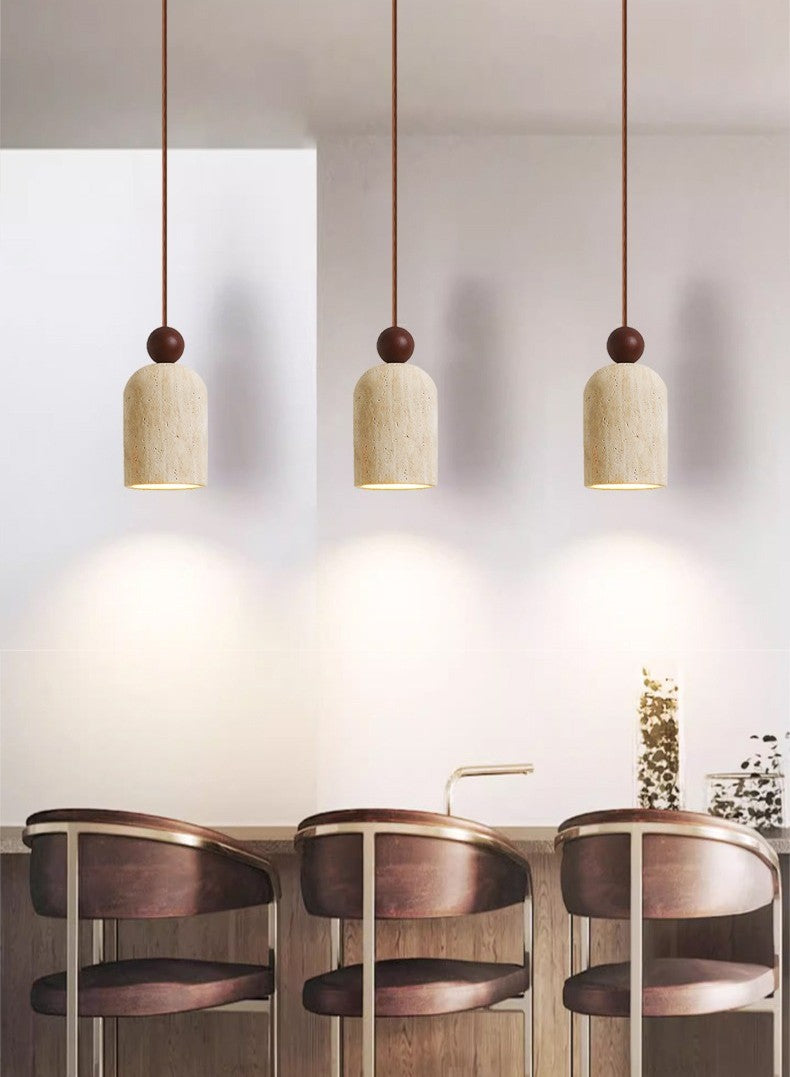 Tavira Stone Bell Pendant Light
