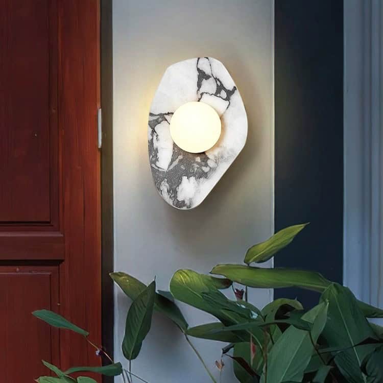 Pinparno Irregular Marble Stone Wall Light