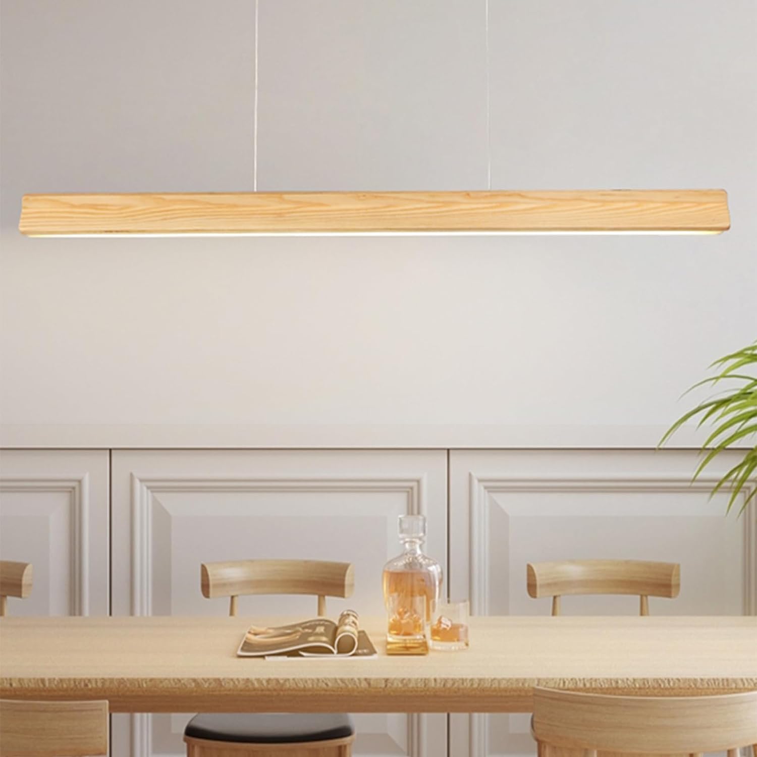 Faylinda Wooden Linear Pendant Lamp
