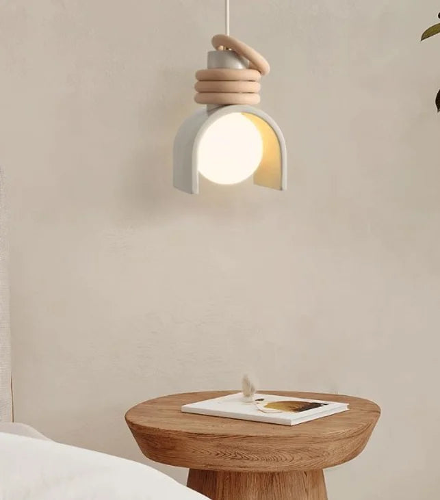 LED Creamy Resin Metal Pendant Light
