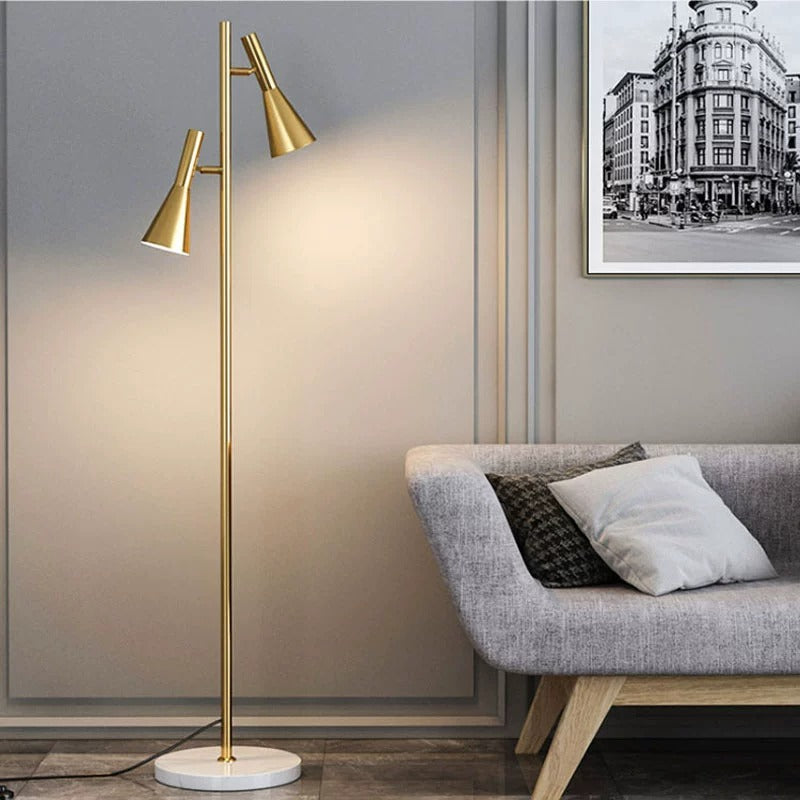 Zerath Modern Twin Cone Floor Lamp