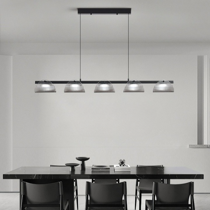 Eyvinsa Striped Glass Sheet Linear Pendant Light