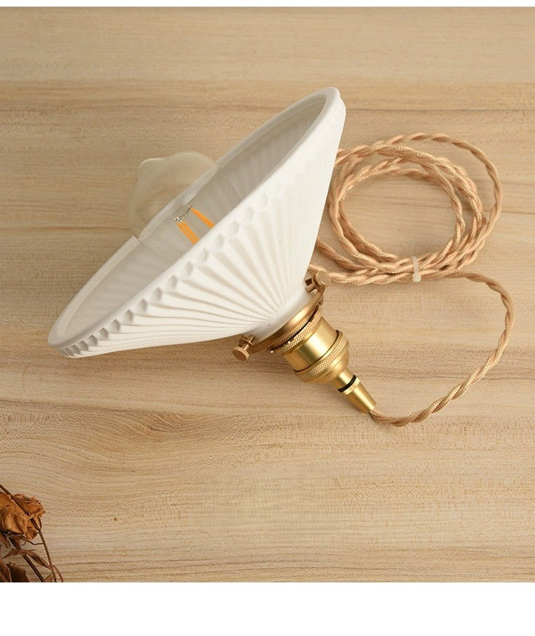 Elvryn Ceramic Rib Pendant Light