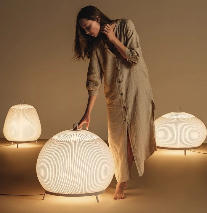 Hinnori Knitted Fabric Shade Floor Lamp