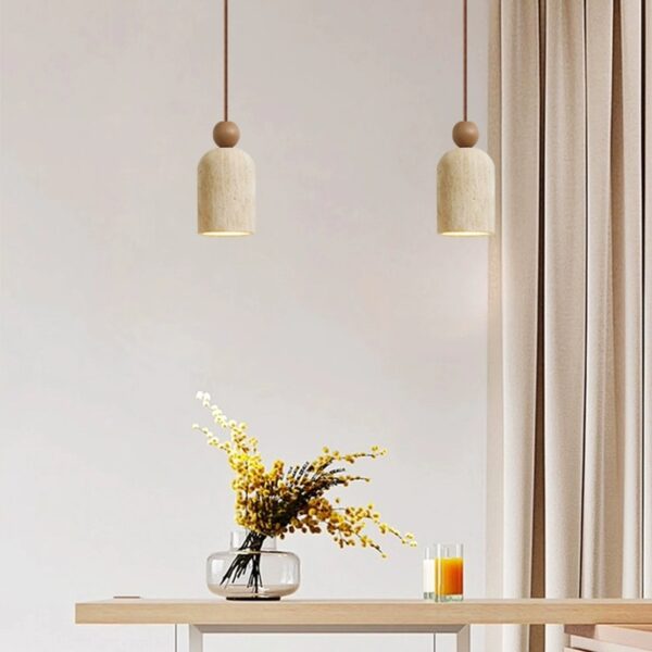 Tavira Stone Bell Pendant Light