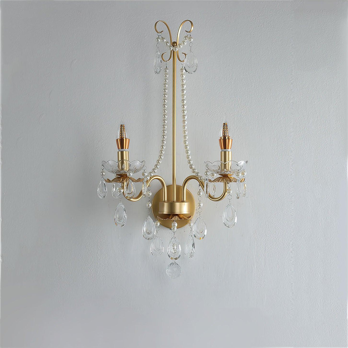 Crystal Pearl Chain Wall Lamp