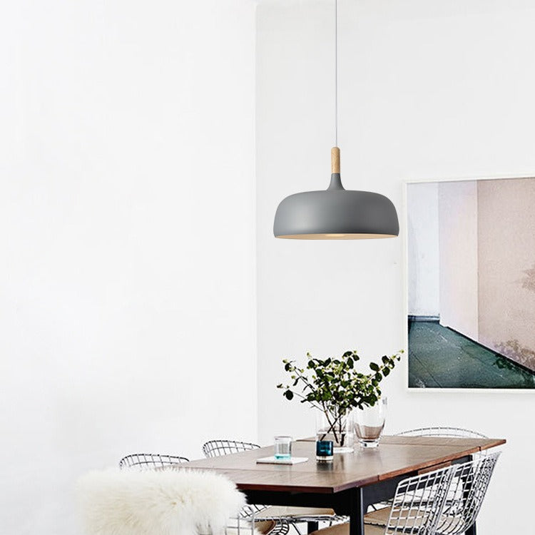 Norvik Scandinavian Lid-Shade Pendant Light