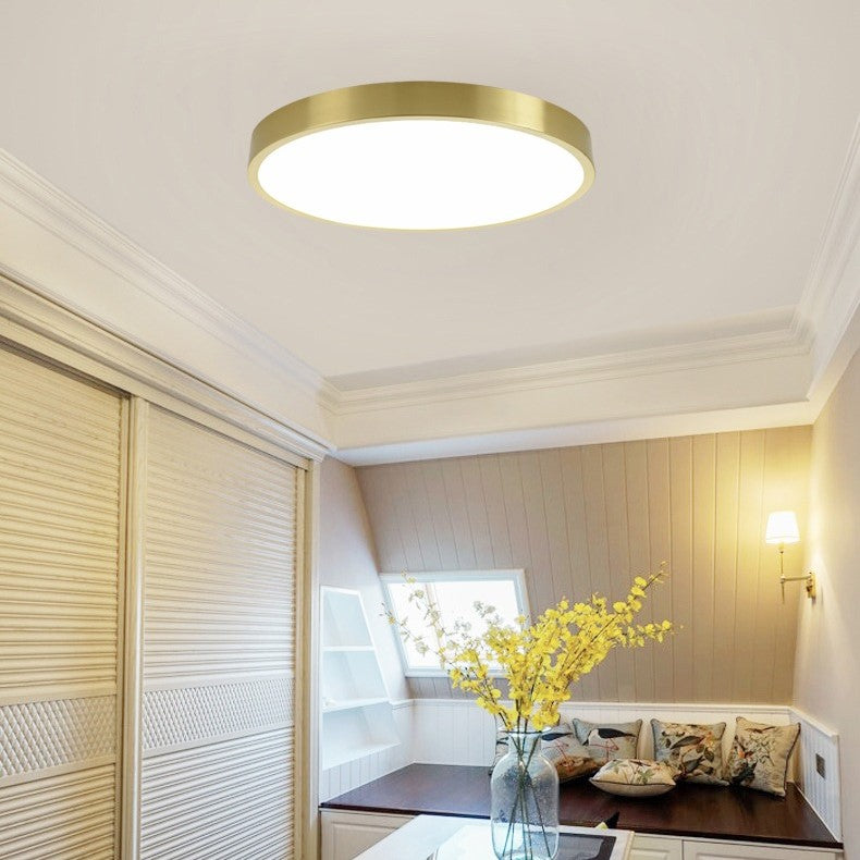 Gundanna Brass Slim Round Ceiling Light