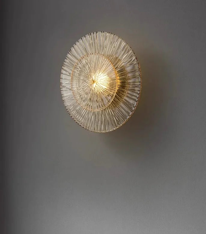 LED Double Layers Copper Glass Wall Light