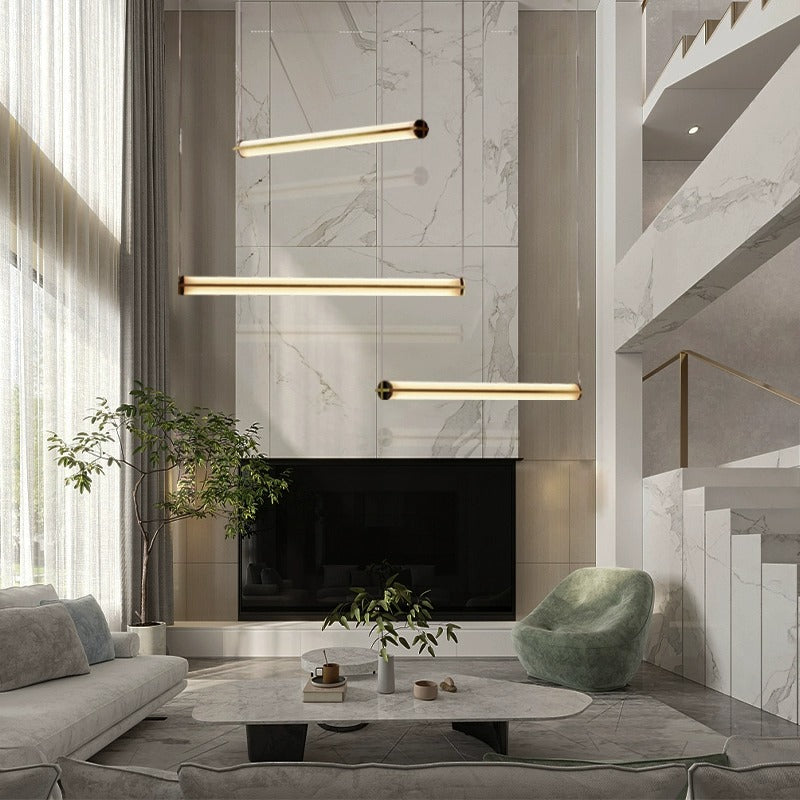 Jaraldin Modern Lux Metal Grill Linear Pendant Lamp