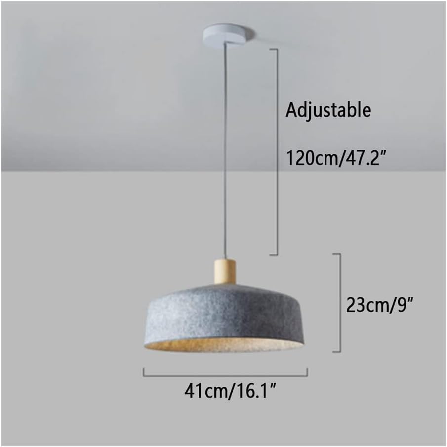 Cruutona Wide Felt Wooden Dome Pendant Lamp