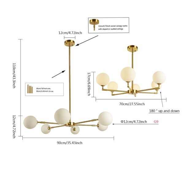 Zelvorn Brass Stellar Orbit Pendant Light