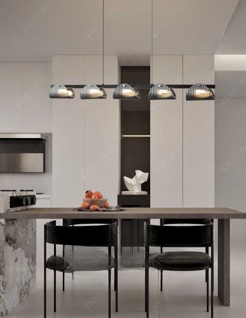 Eyvinsa Striped Glass Sheet Linear Pendant Light