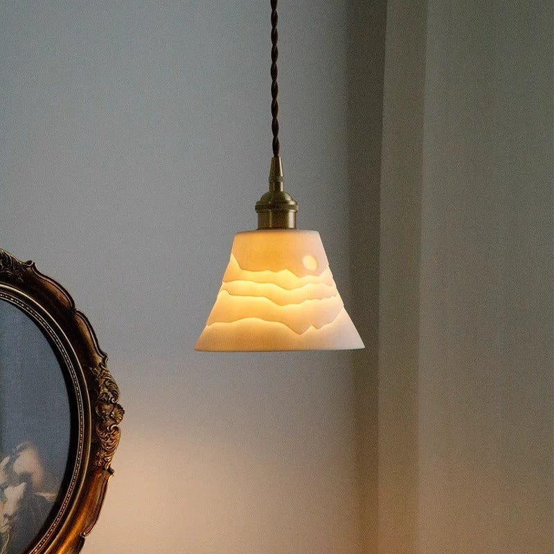 Elvryn Ceramic Rib Pendant Light