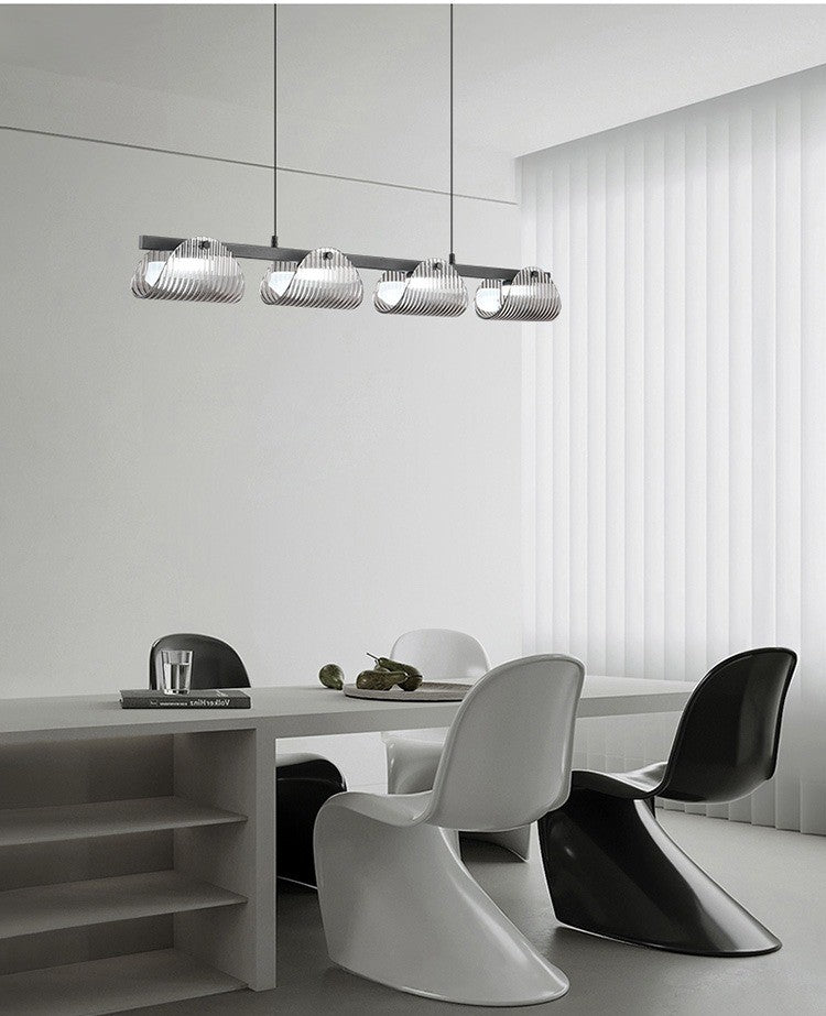 Eyvinsa Striped Glass Sheet Linear Pendant Light