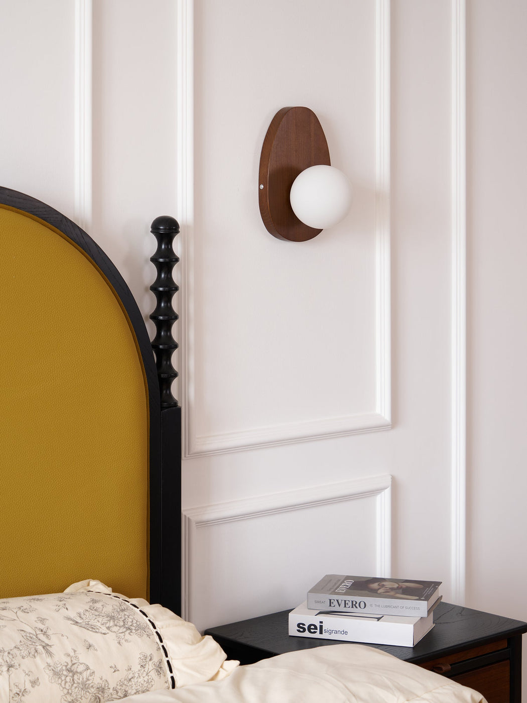 Orba Walnut Plug-in Wall Lamp