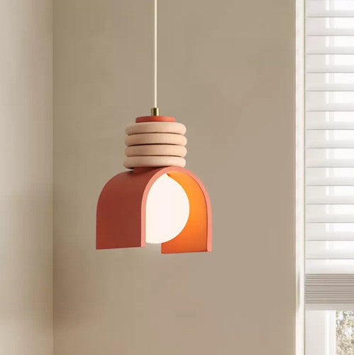 LED Creamy Resin Metal Pendant Light