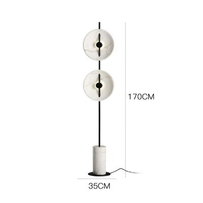 Mirevo Twin Disc Marble Floor Lamp