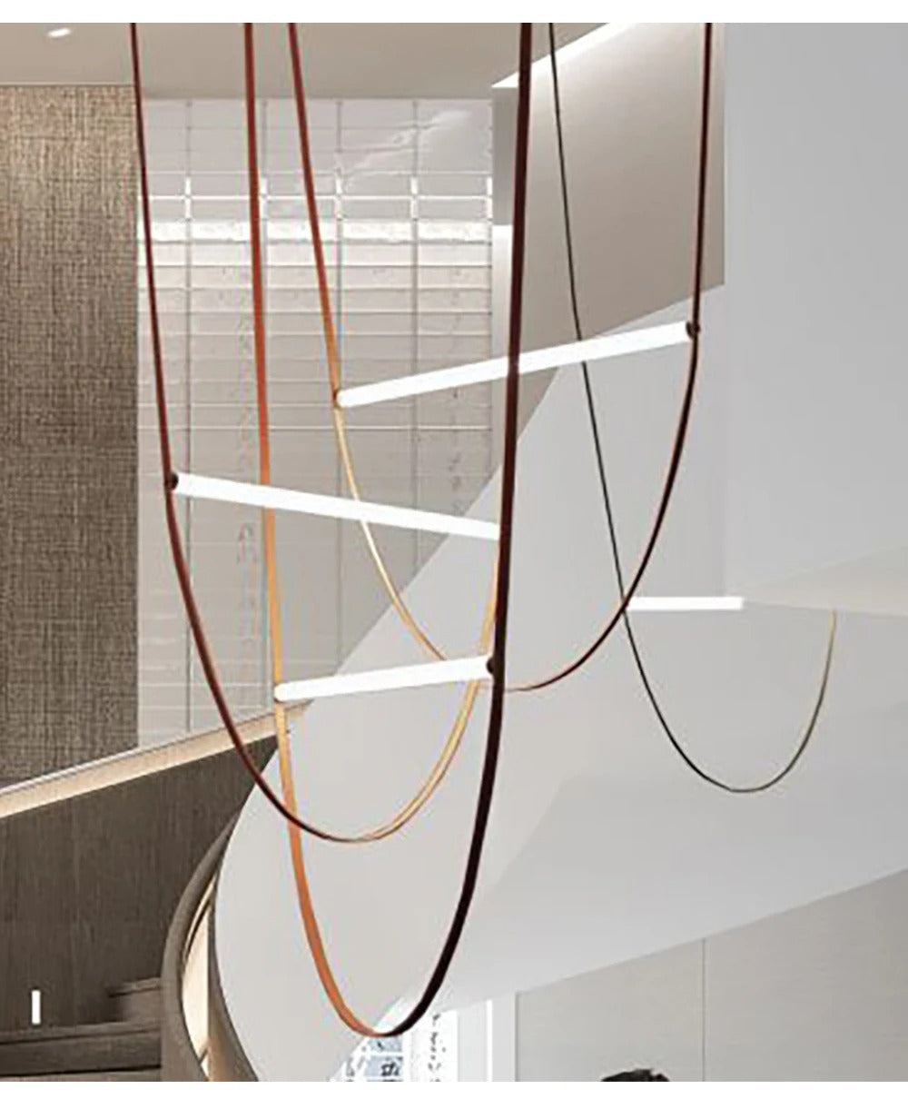 Unipenhas Designer U-Loops Leather Strap Pendant Lamp