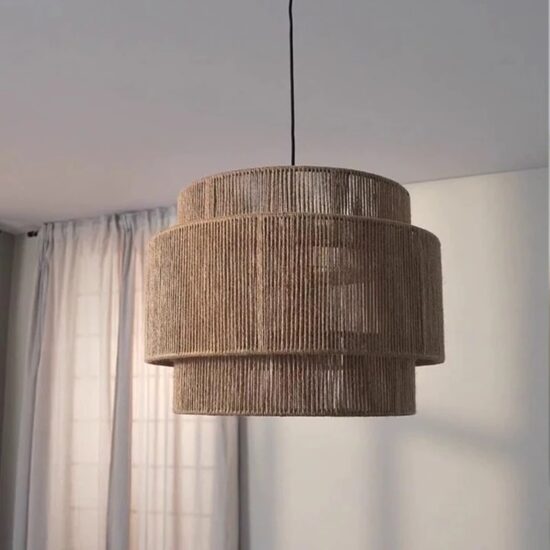 Kristoda Triple Layered Rope Drum Pendant Lamp