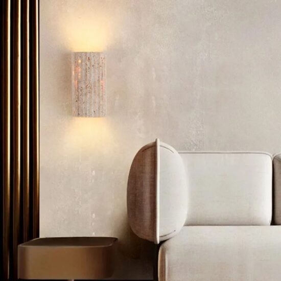 Holmquist Wabi-Sabi Travertine Stone Wall Lamp