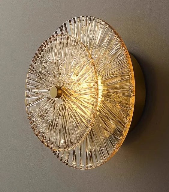 LED Double Layers Copper Glass Wall Light