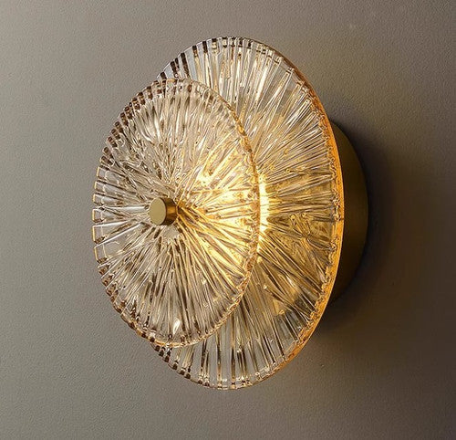 LED Double Layers Copper Glass Wall Light