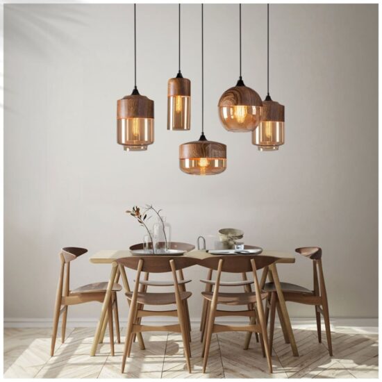 Emblari Scandinavian Glass Jar Pendant Lamp