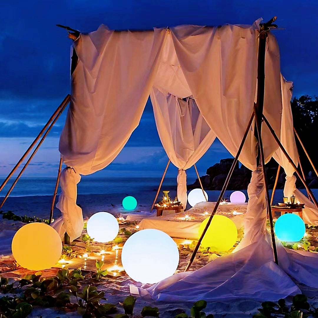 Luashoodom Round Globe Ball Outdoor Decorative Floor Lamp
